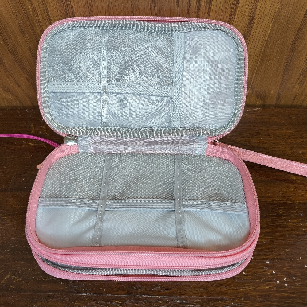 Pink Multi-Layer Clutch Make Up & Toiletry Travel Organizer Case Bag